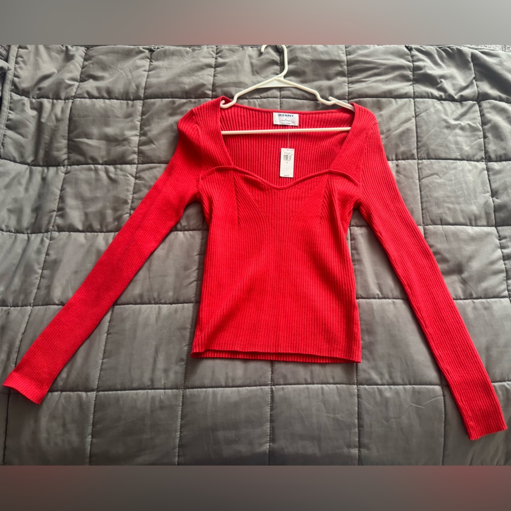 Old Navy Red Long Sleeve Top